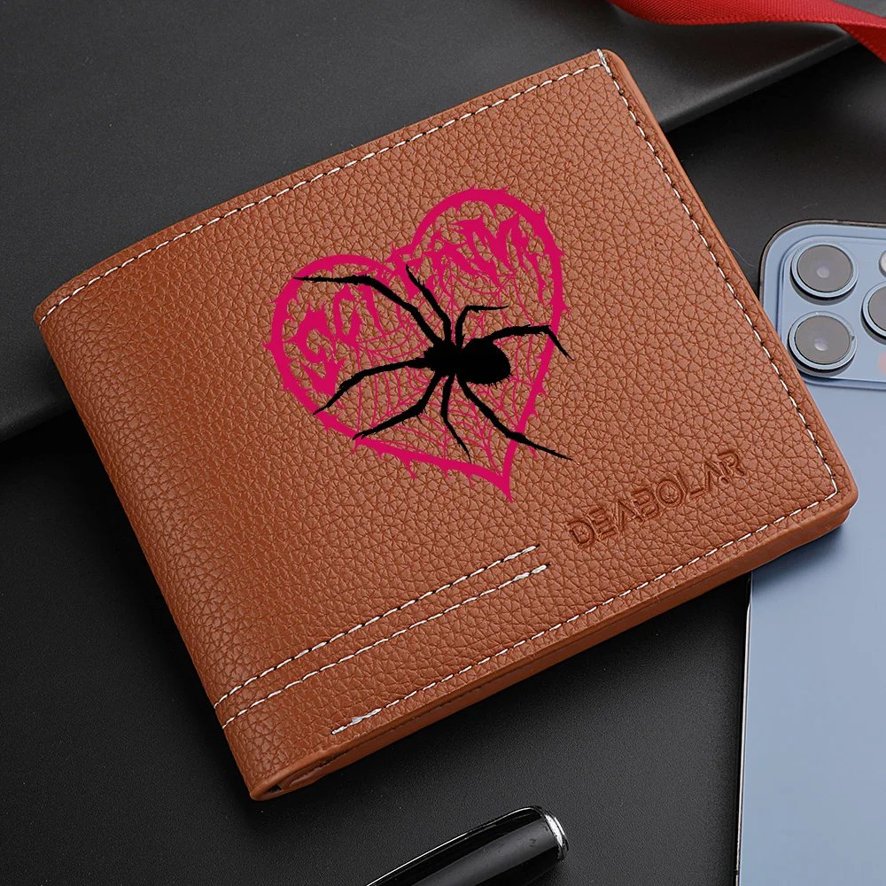 1Pc Men's Spider Print Credit Card Wallet - Multifunctional Large Capacity Coin Purse - Convenient for Carrying Id Cards, Driver's Licenses, Credit Cards, Suitable for Daily Use and as a Gift