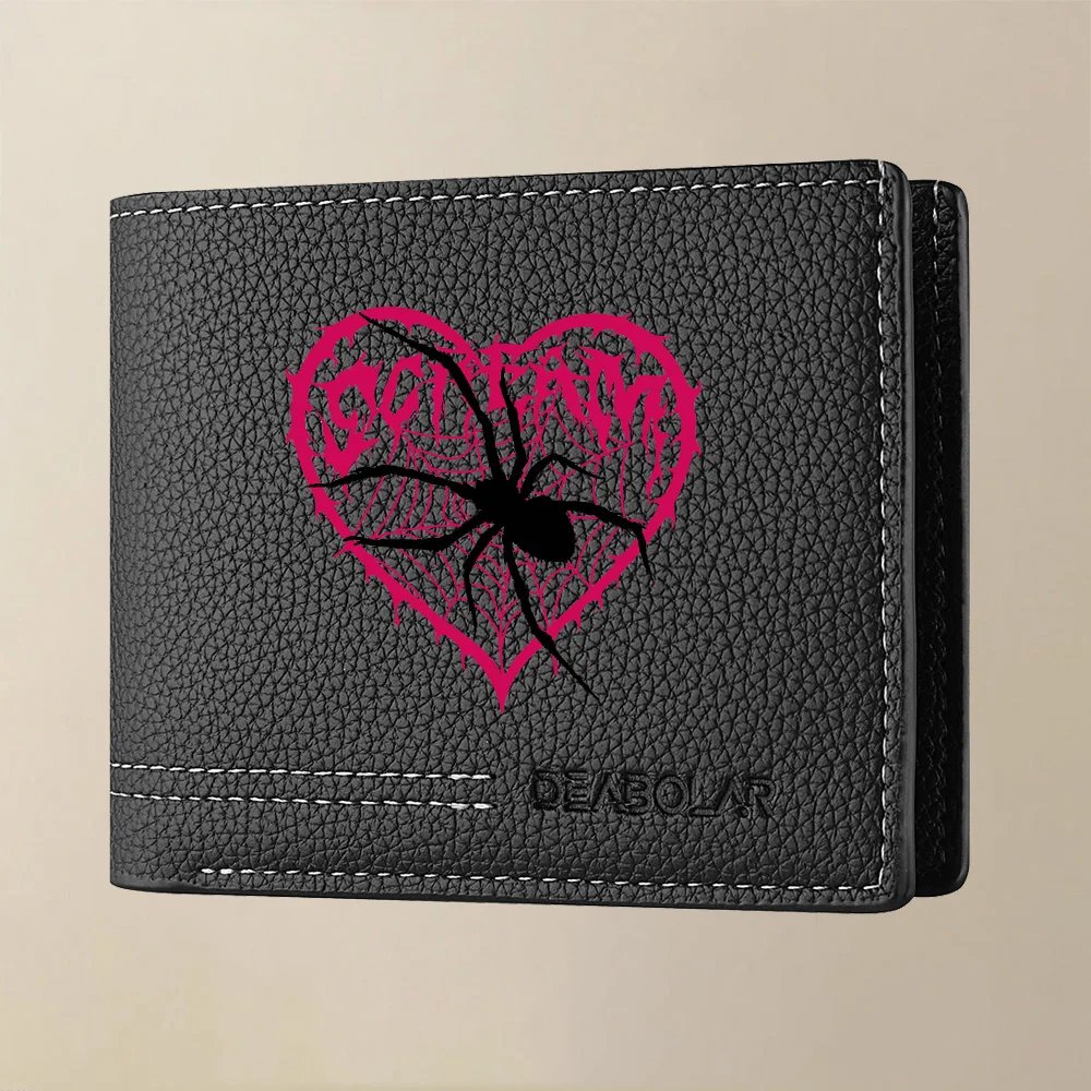 1Pc Men's Spider Print Credit Card Wallet - Multifunctional Large Capacity Coin Purse - Convenient for Carrying Id Cards, Driver's Licenses, Credit Cards, Suitable for Daily Use and as a Gift