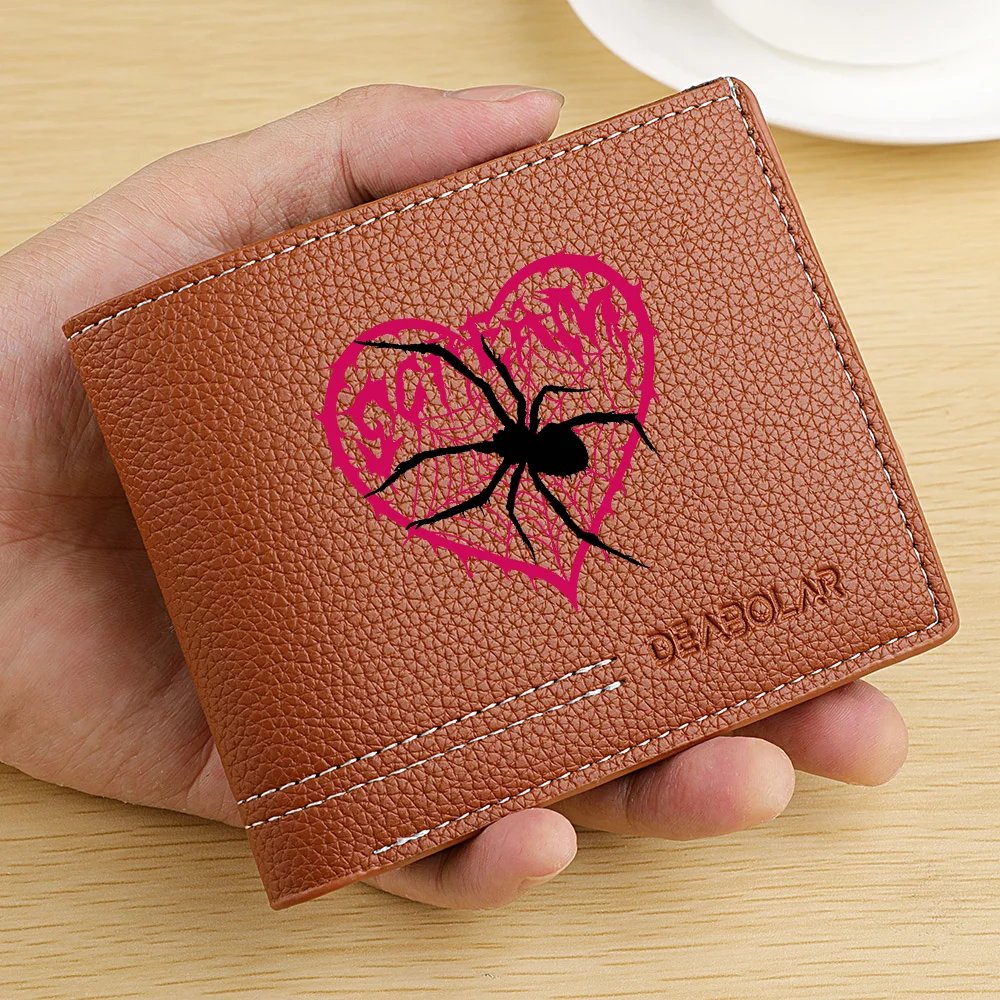 1Pc Men's Spider Print Credit Card Wallet - Multifunctional Large Capacity Coin Purse - Convenient for Carrying Id Cards, Driver's Licenses, Credit Cards, Suitable for Daily Use and as a Gift